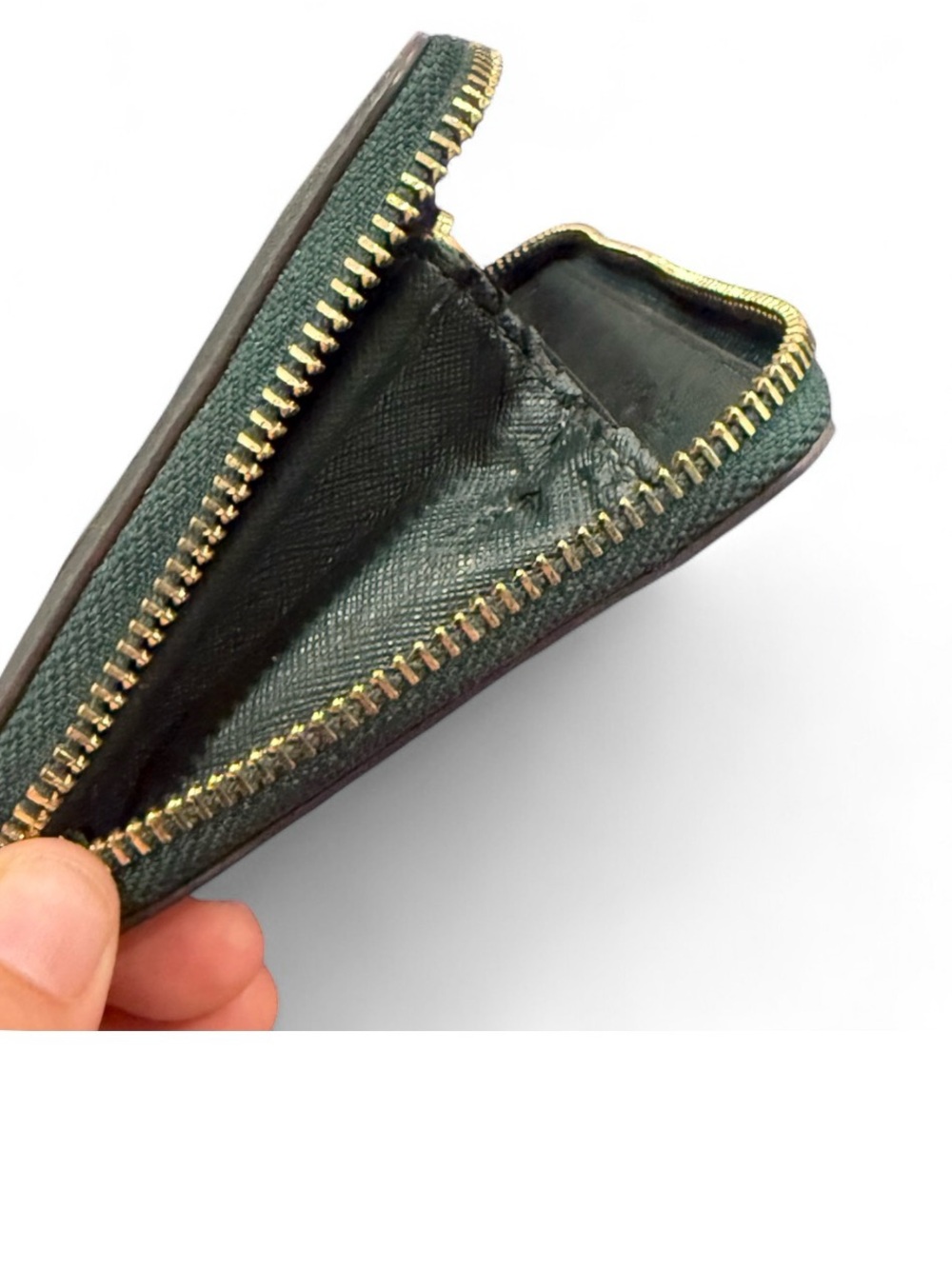 Tory Burch Forest Green Zip Wallet - Picture 5 of 6